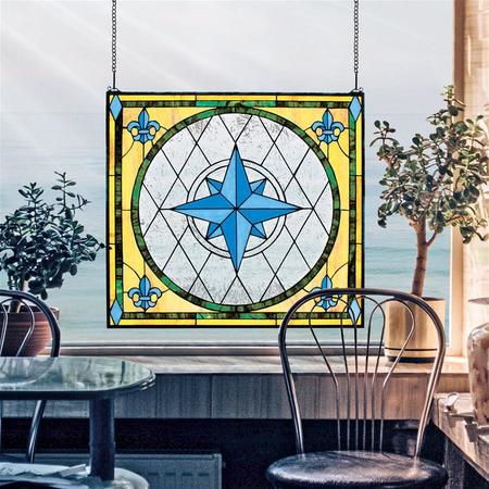 Design Toscano Compass Rose Stained Glass Window TF5030